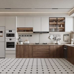 Wood Grain Kitchen Cabinet