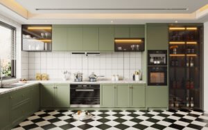 Vintage Green Kitchen Cabinet