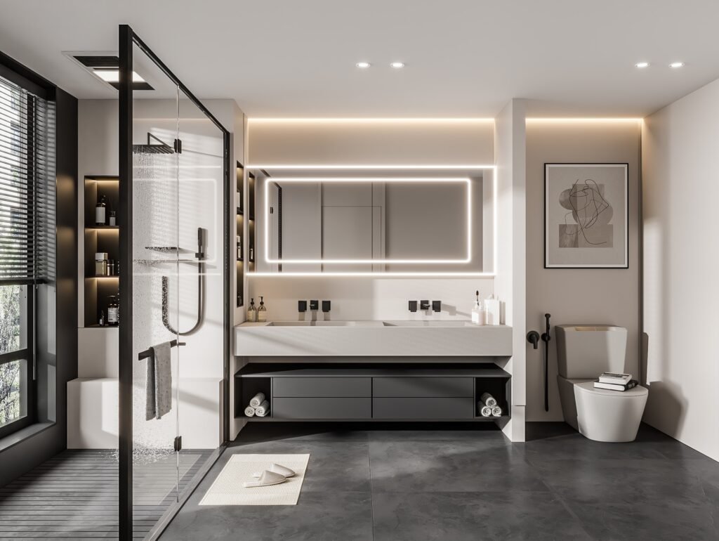 Floating Double Sink Bathroom Vanity